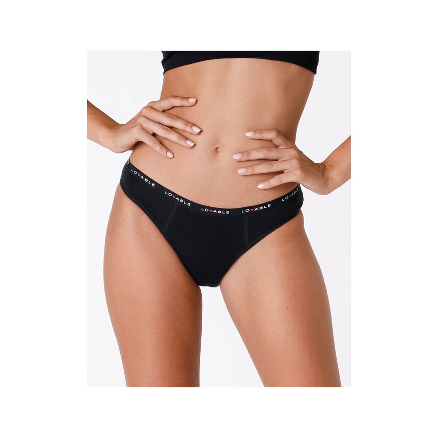 Lovable Period Panties Slip Ciclo In Cotone Lavabile Flusso Medio Taglia Piccola Colore Nero-3