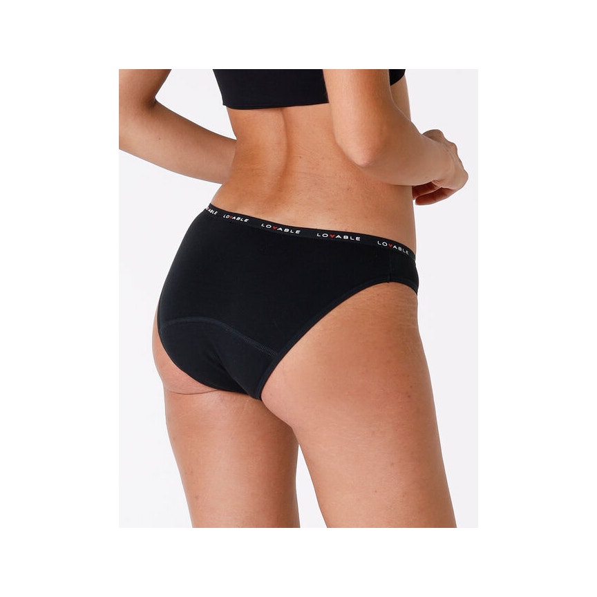 Lovable Period Panties Slip Ciclo In Cotone Lavabile Flusso Medio Taglia Piccola Colore Nero-4