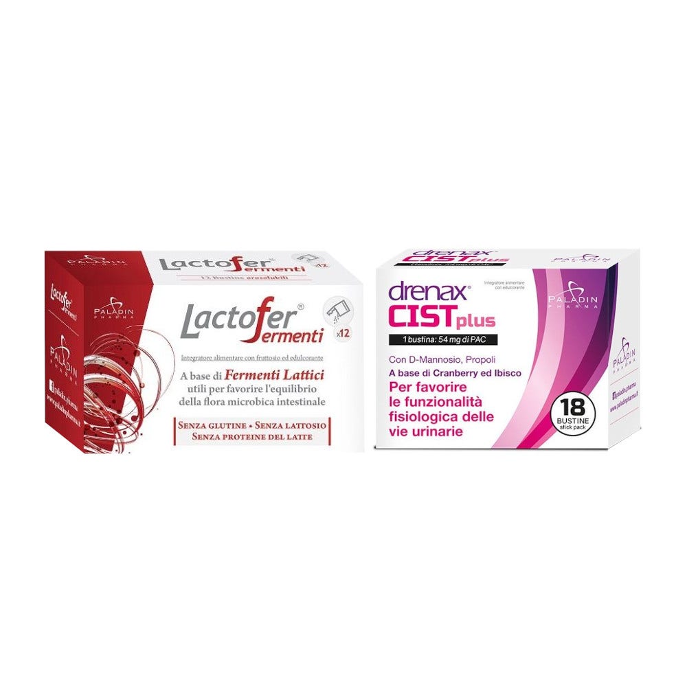 Lactofer Fermenti 12 Bustine + Drenax Forte Cist Plus 18 Stick Pack  - 2