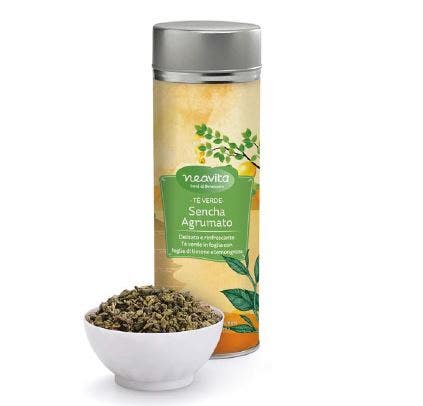 Neavita Silver Tin Sencha Agrumato Tè Verde Sfuso 100g-1