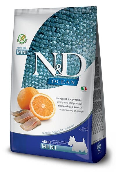 Farmina N&D Ocean Aringa E Arancia Cani Adulti Taglia Mini Sacco 800g-2
