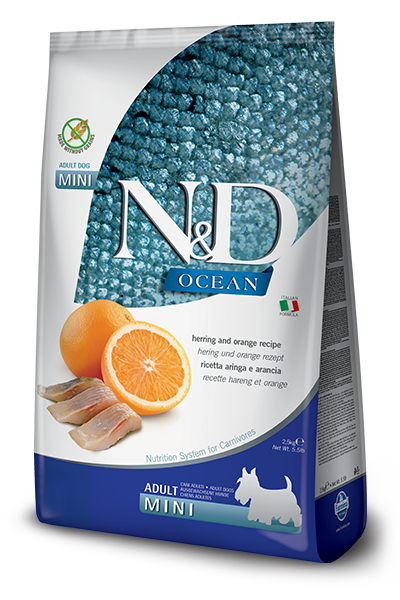 Farmina N&D Ocean Aringa E Arancia Cani Adulti Taglia Mini Sacco 800g-1