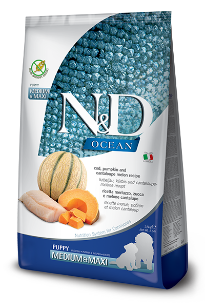Farmina N&D Ocean Merluzzo E Zucca Cani Cuccioli Taglia Media E Grande Sacco 12kg-1
