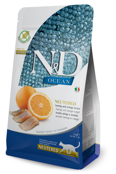 Farmina N&D Ocean Neutered Aringa E Arancia Gatti Adulti Sterilizzati Sacco 5kg-1