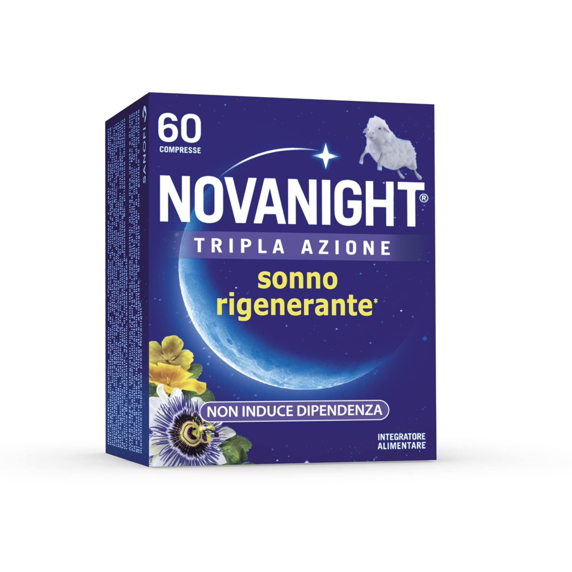 Novanight Tripla Azione con Melissa e Melatonina per Dormire Senza Glutine 60 Compresse-1