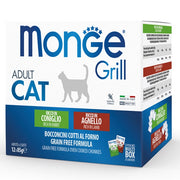 Monge Grill Adult Multibox Mix Coniglio Agnello Cibo Umido Per Gatti Adulti 12 Bustine-2