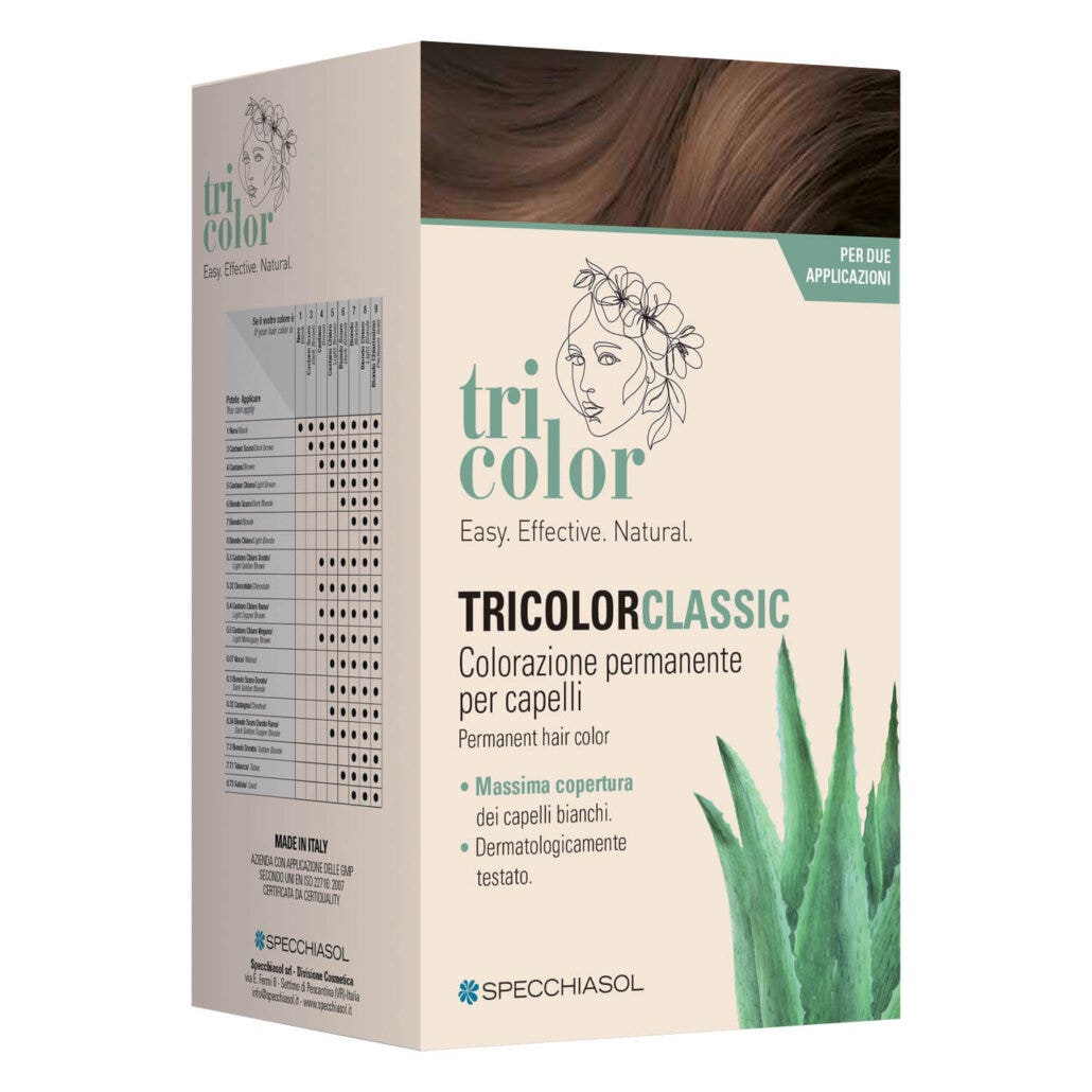 Specchiasol Tricolor Classic 4 Castano 2 Tubi 50ml 2 Shaker 50ml + 4 Bustine 8ml-1