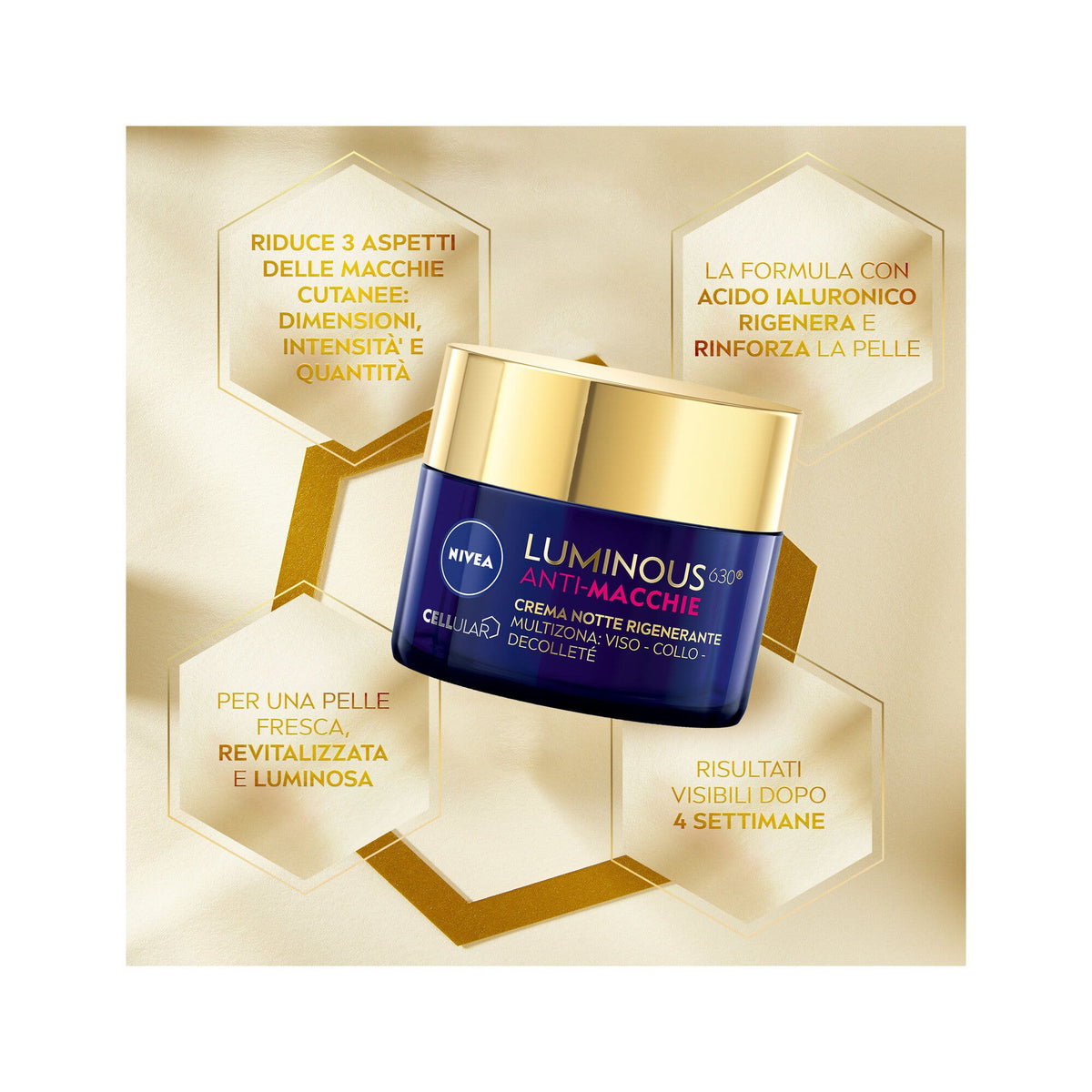 Nivea Cellular Luminous630 Anti-macchie Crema Viso Notte Rigenerante 50 ml Crema Antimacchia Viso-8