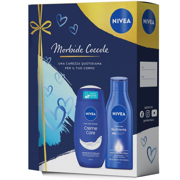 Nivea Cofanetto Bagnoschiuma Creme Care 250ml + Crema Corpo Nutriente 250ml-1