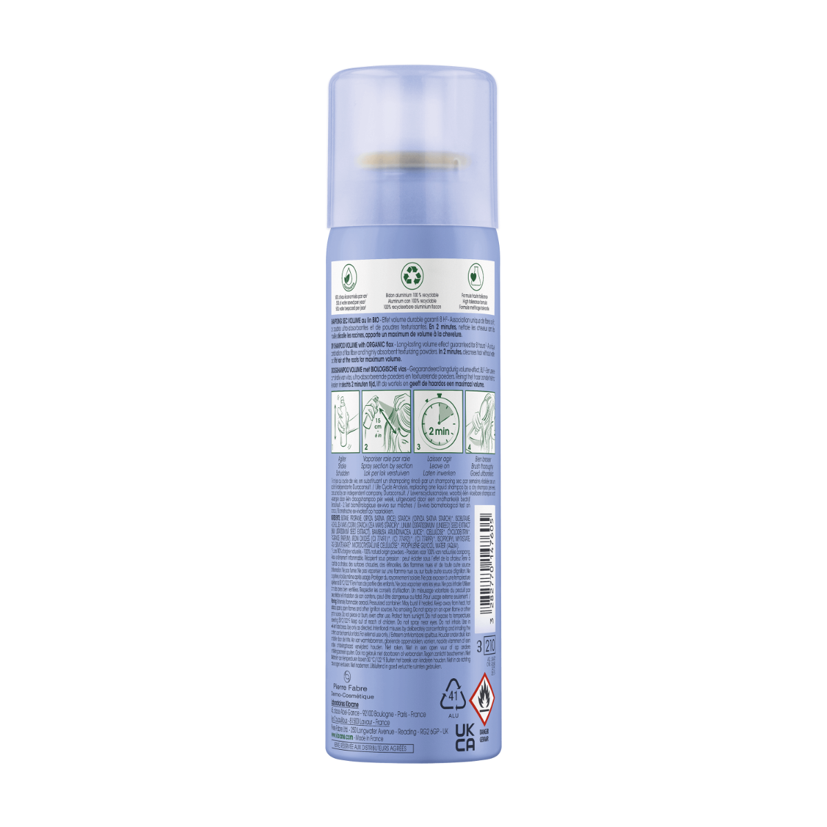 Klorane Shampoo Secco Volume Al Lino Bio 50ml-3