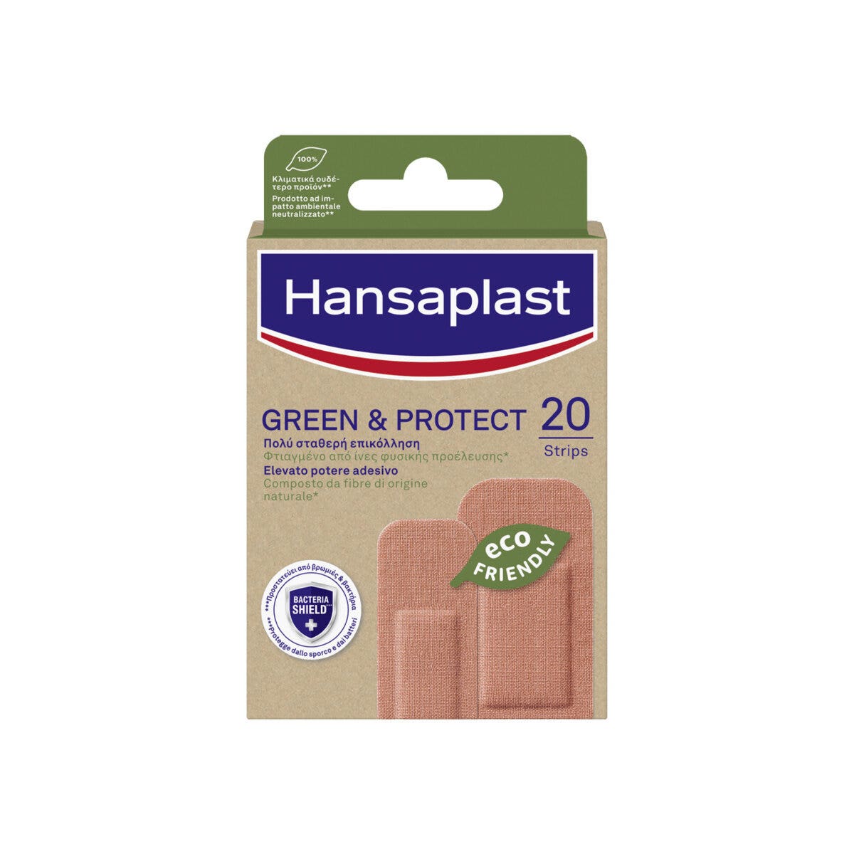 Hansaplast Cerotti Green & Protect Impermeabili E Sostenibili 2 Formati 20 Pezzi-1