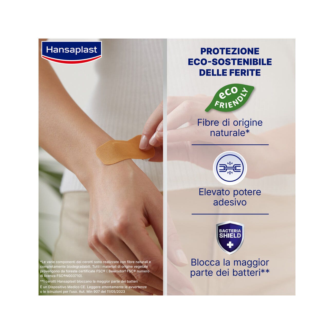 Hansaplast Cerotti Green & Protect Impermeabili E Sostenibili 2 Formati 20 Pezzi-2
