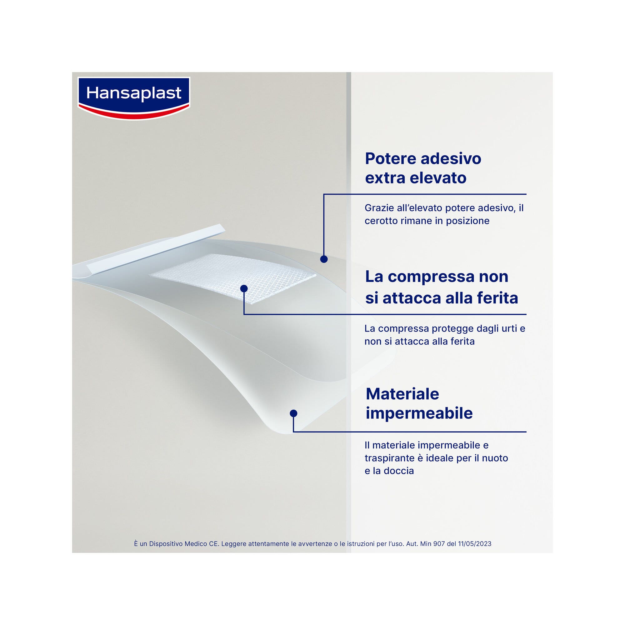 Hansaplast Cerotti Aqua Protect XL Impermeabili Per Grandi Ferite 6x7cm 5 Pezzi-3