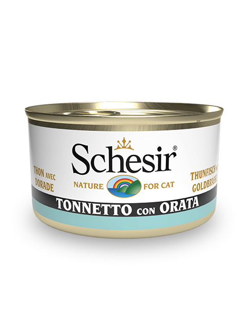 Schesir Tonnetto Con Orata Cibo Umido Gatti Adulti Lattina 85g-1