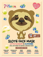 7th Heaven Maschera Viso Tessuto Stampa Bradipo Bambini 6 Anni+-1