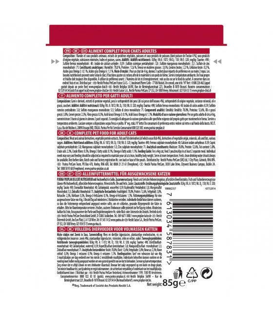 Purina Pro Plan Nutri Savour Delicate Gatto Pezzetti Pesce Oceanico In Salsa Bustina 85g-1