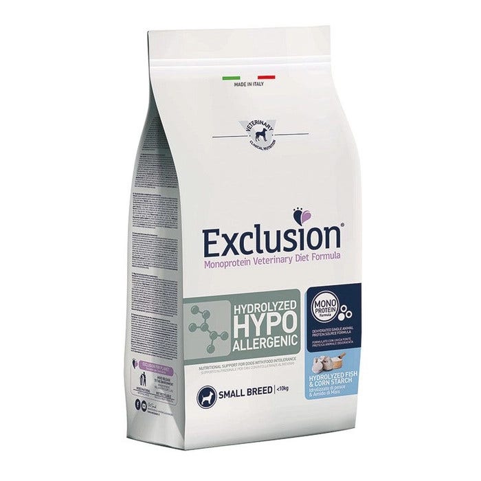 Exclusion Monoprotein Veterinary Diet Hydrolizer Hypoallergenic Crocchette Pesce/Mais Cani Sacco 2kg-1
