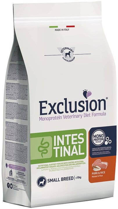 Exclusion Monoprotein Veterinary Diet Formula Intestinal Cibo Secco Maiale E Riso Per Cani Adulti Taglia Piccola Sacco 7kg-3