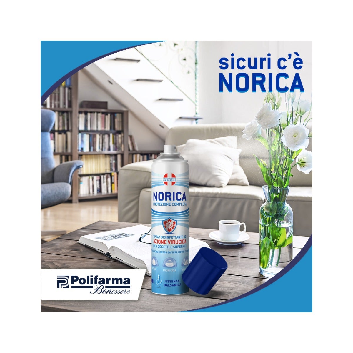 Norica Protezione Completa Spray Disinfettante Azione Virucida Per Superfici 300ml-3