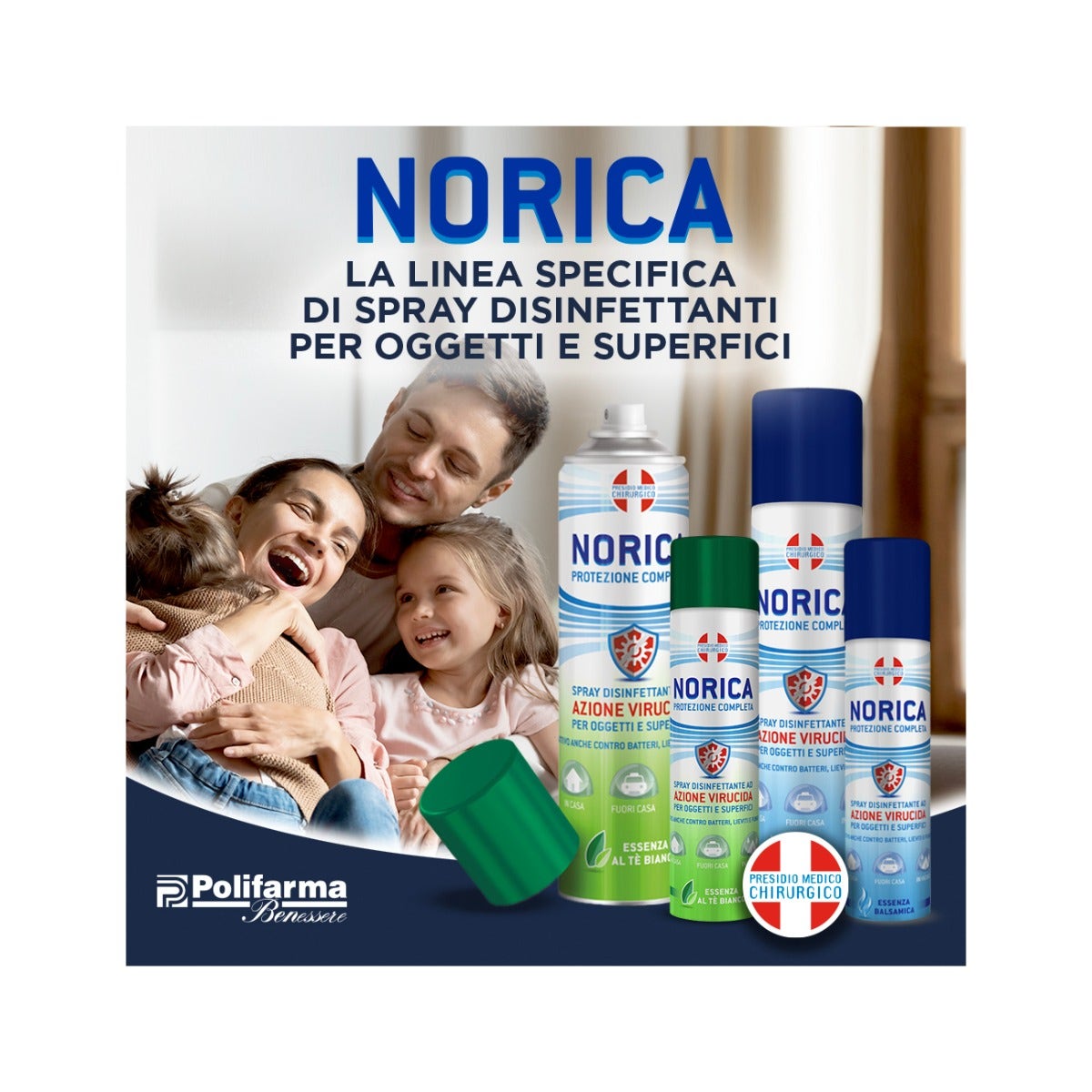 Norica Protezione Completa Spray Disinfettante Azione Virucida Per Superfici 300ml-4