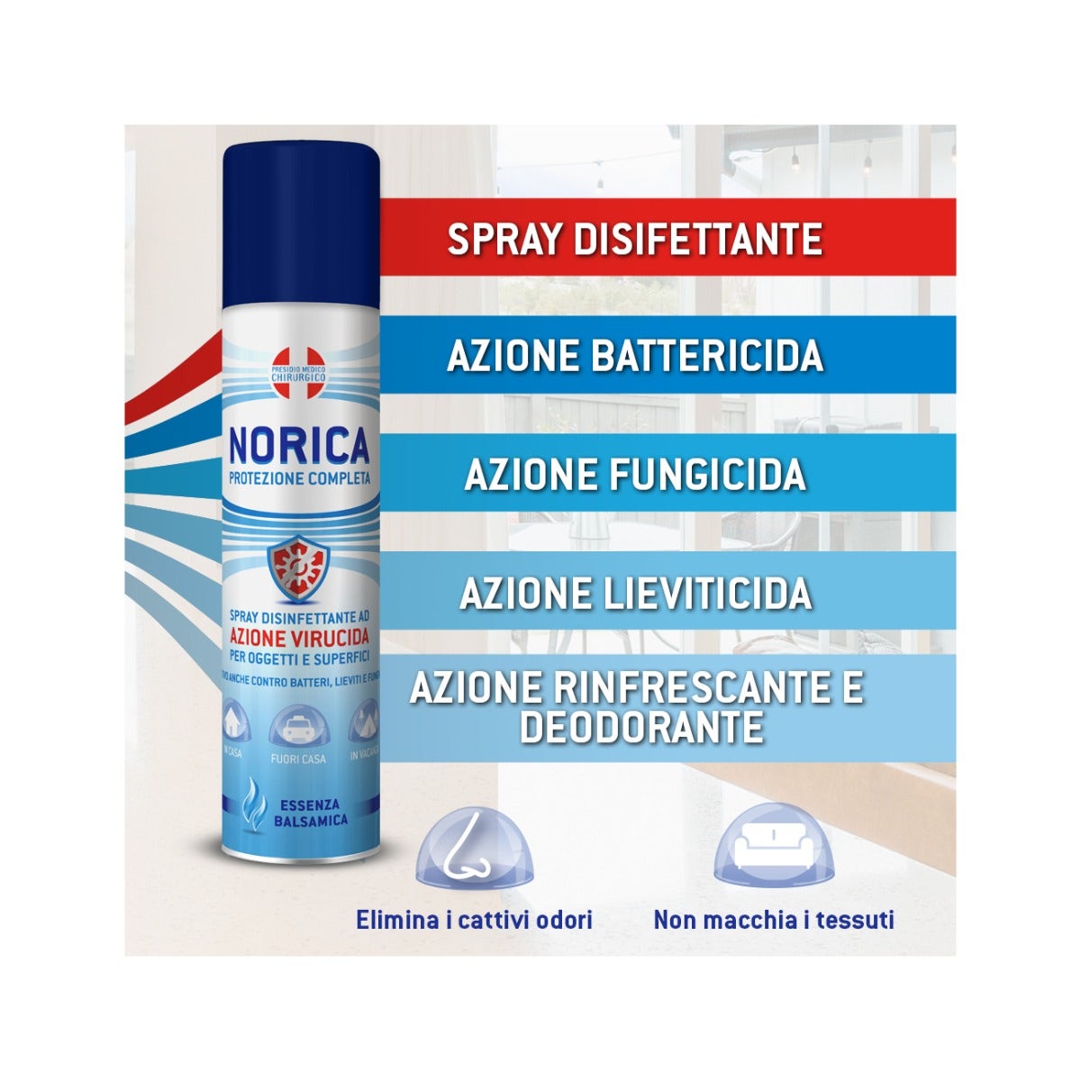 Norica Protezione Completa Spray Disinfettante Azione Virucida Per Superfici 300ml-2