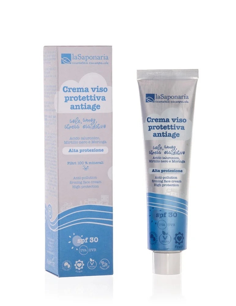 La Saponaria Crema Viso Protettiva Anti Age SPF 30 Con Acido Ialuronico 40ml-2