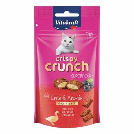 Vitakraft Crispy Crunch Gusto Anatra&Aronia Snack Gatti Adulti Busta 60g-2