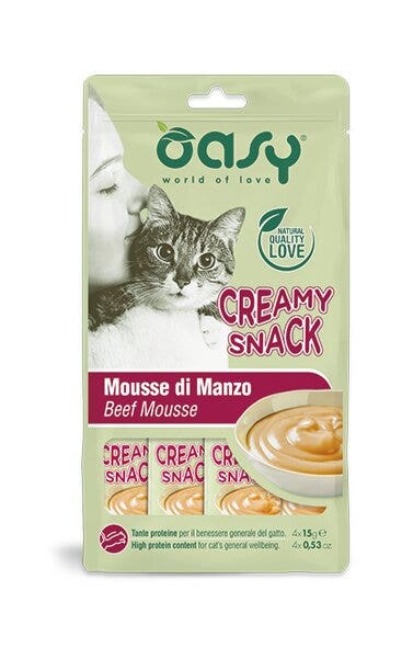 Oasy Snack Cat Creamy Manzo 4 x 15g-3