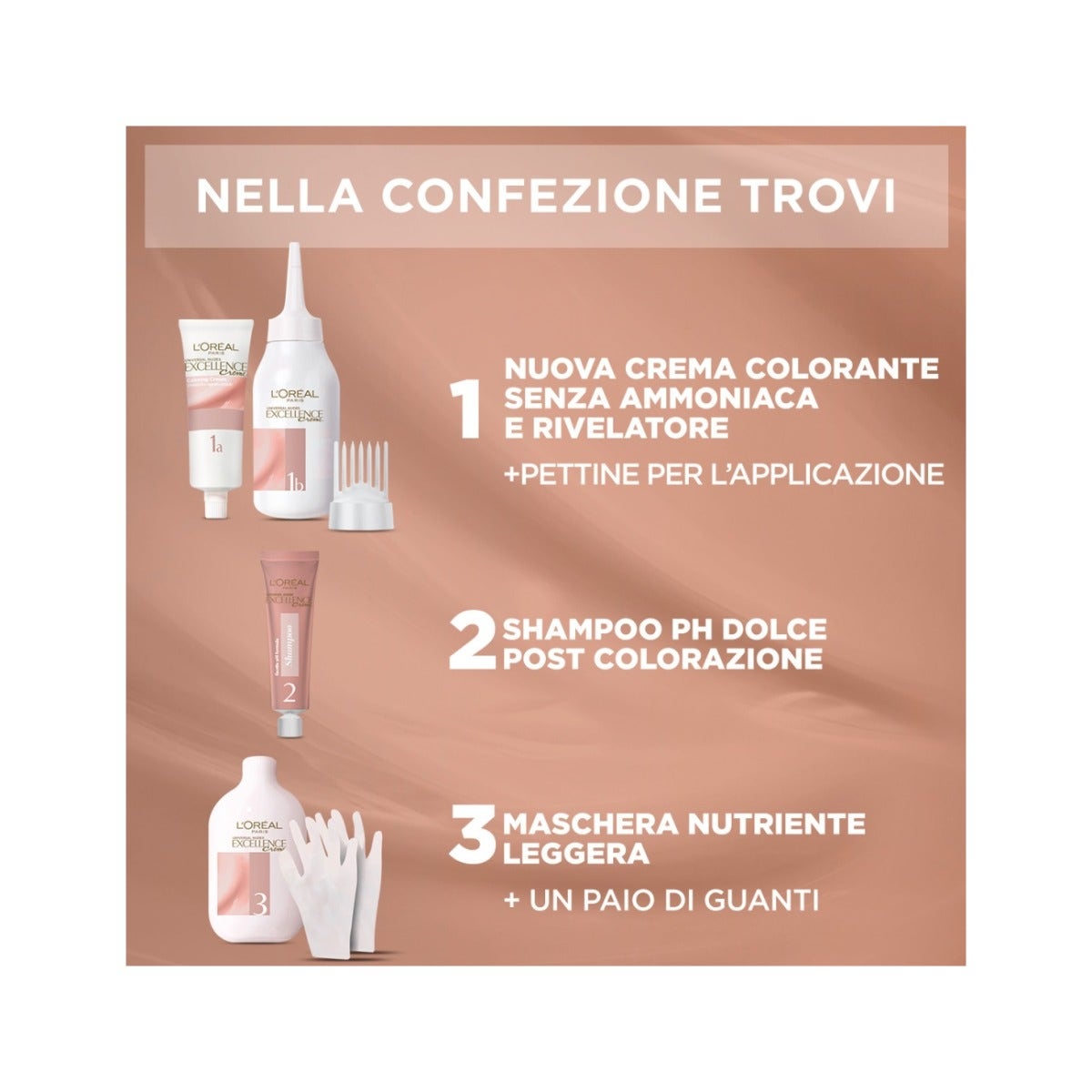 L'Oréal Paris Kit Excellence Universal Nude Colorazione Permanente 5U Castano Chiaro Universale-5