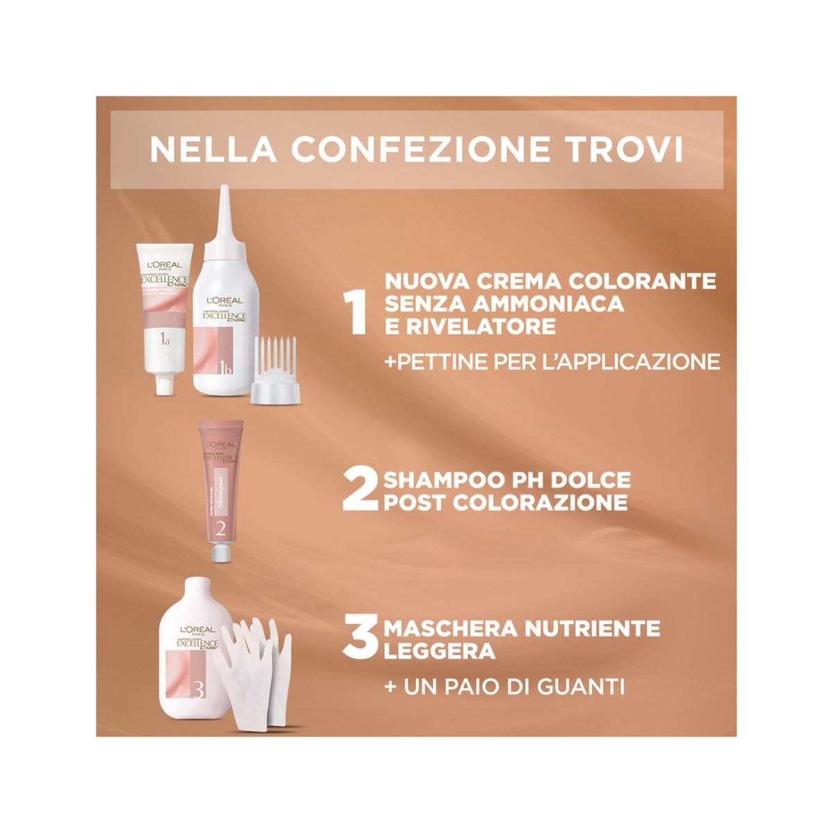 L'Oréal Paris Kit Excellence Universal Nude Colorazione Permanente 6U Biondo Scuro Universale-5