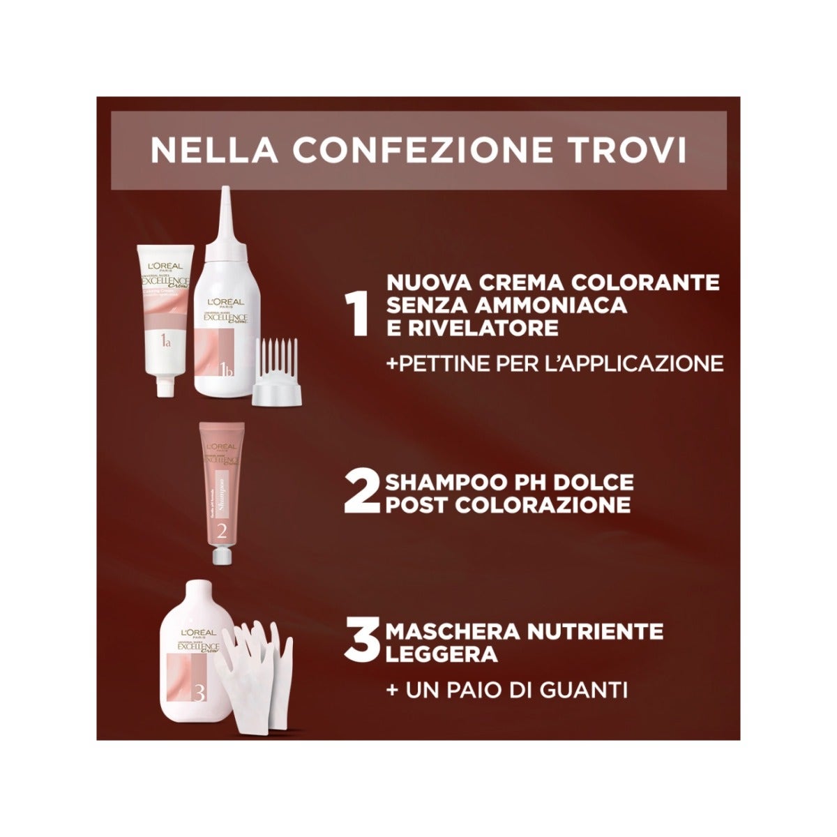 L'Oréal Paris Kit Excellence Universal Nude Colorazione Permanente 1U Nero Universale-5