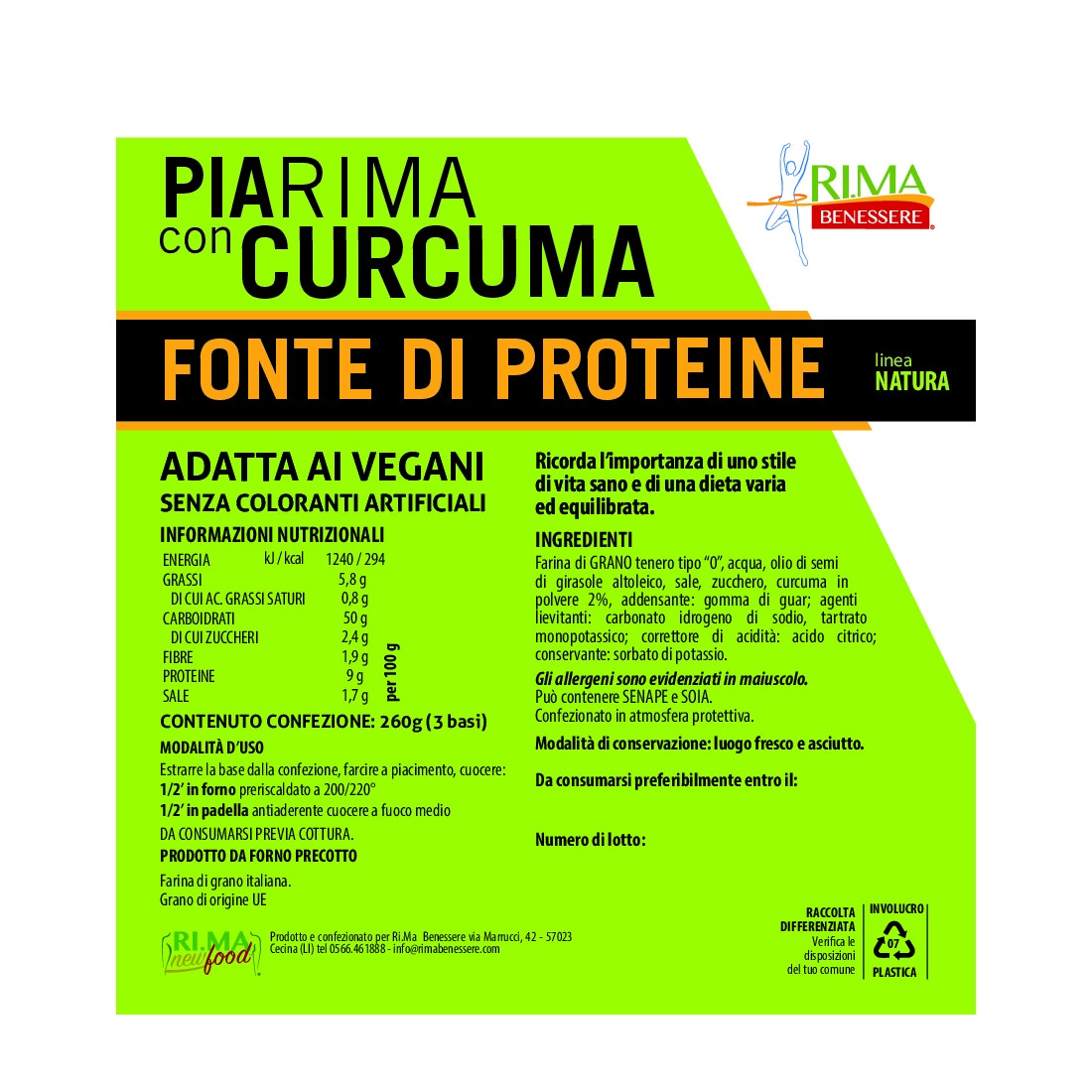 Rima Piadina Gusto Curcuma 260g-4