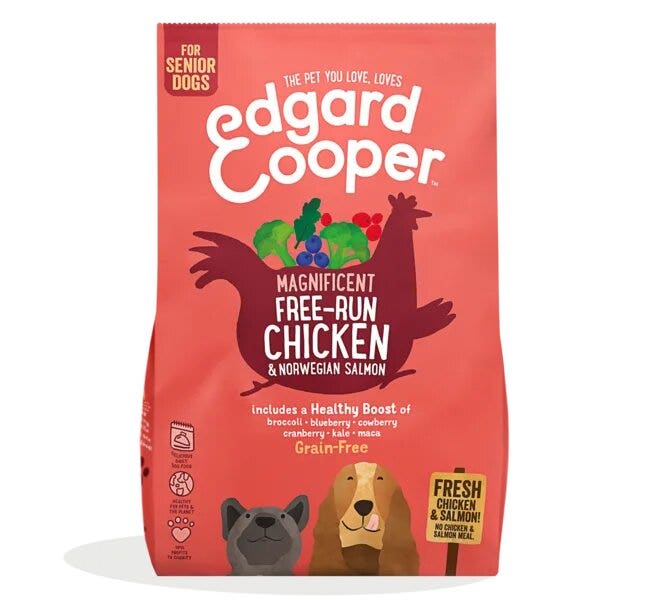 Edgard & Cooper Senior Pollo Allevato A Terra E Salmone Norvegese Senza Cereali Crocchette per Cani 2,5kg-1