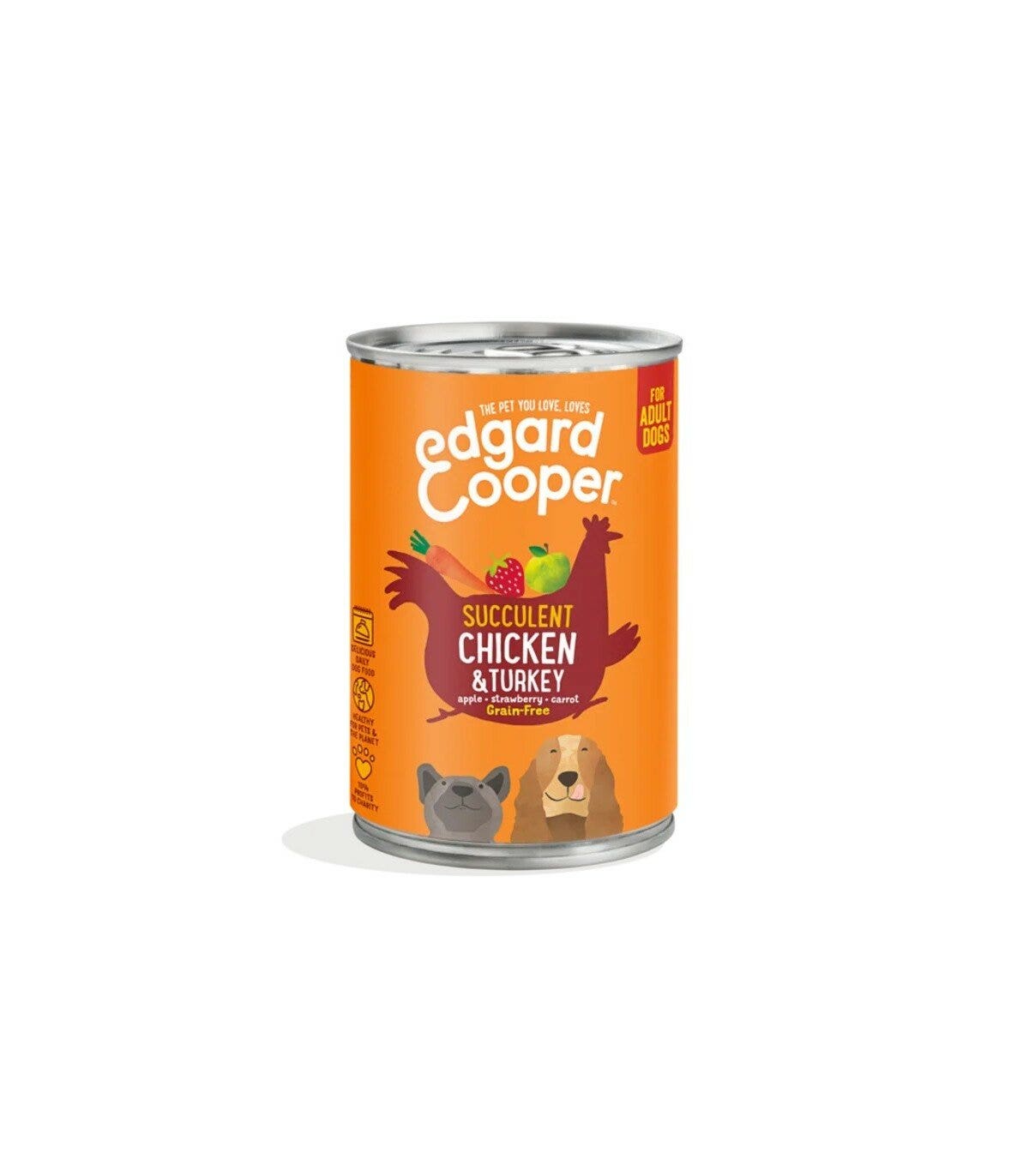 Edgard & Cooper Adult Pollo E Tacchino Senza Cereali Cibo Umido per Cani  400g-1