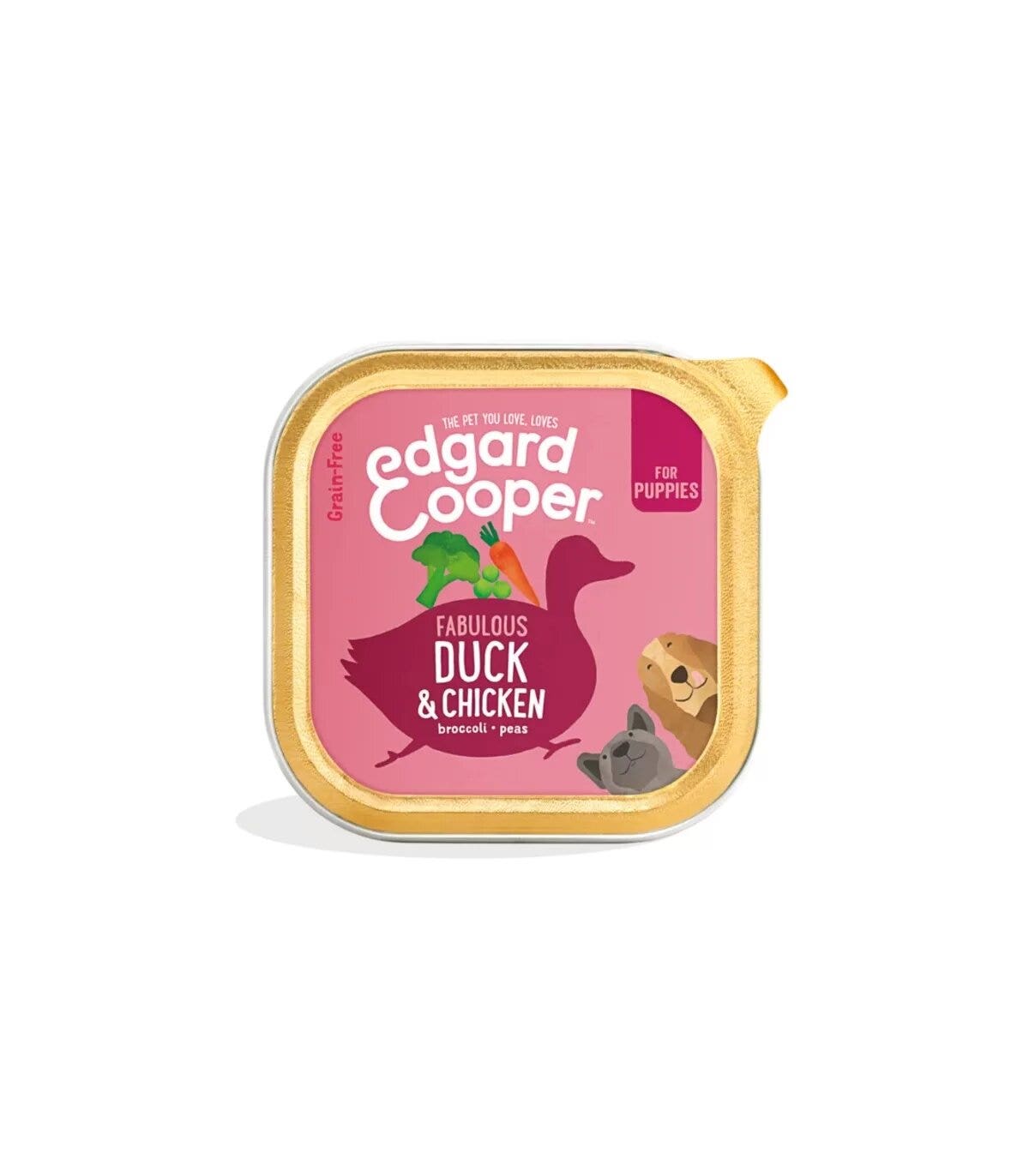 Edgard & Cooper Puppy Anatra E Pollo Senza Cereali Cibo Umido per Cani 150g-1