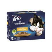 Purina Felix Le Ghiottonerie Gusto Platessa/Tonno/Coniglio/Agnello Cibo Umido Gatti Adulti Busta 12x85g-1