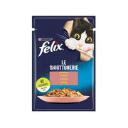 Purina Felix Le Ghiottonerie Gusto Salmone Cibo Umido Gatti Adulti Busta 85g-1