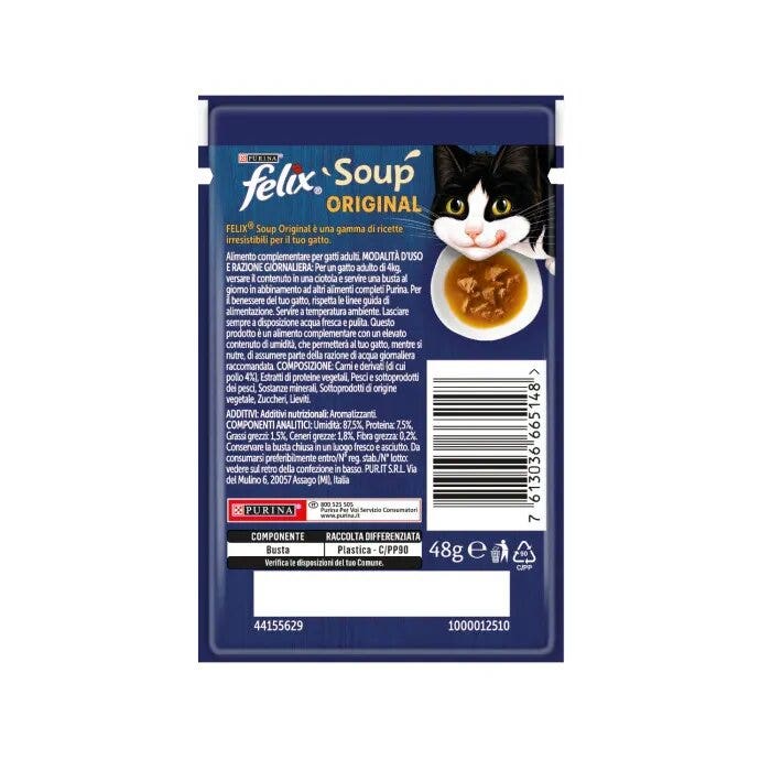 Purina Felix Soup Gusto Pollo Cibo Umido Gatti Adulti Busta 48g-7