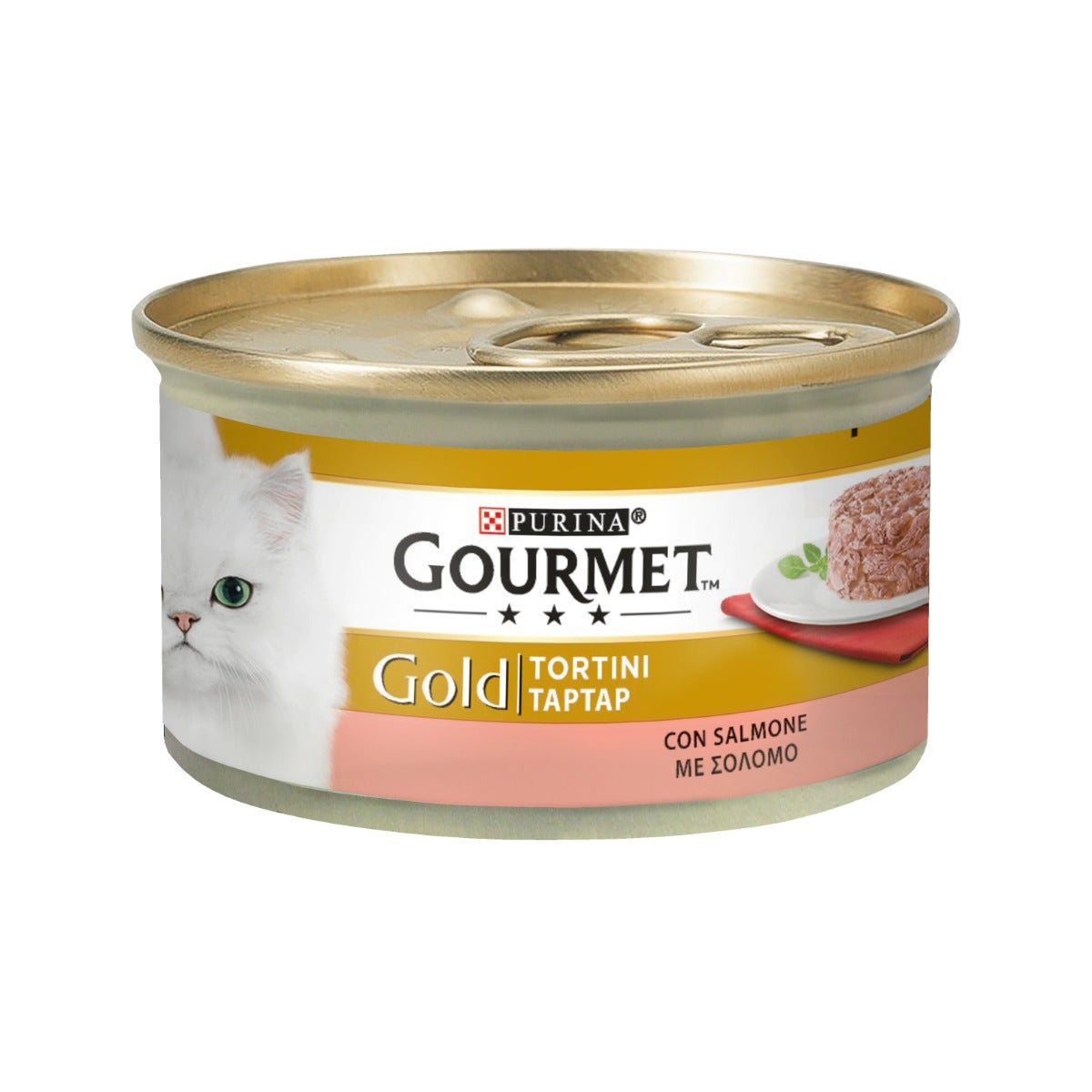 Purina Gourmet Gold Tortini Con Salmone Per Gatti Lattina 85g-1