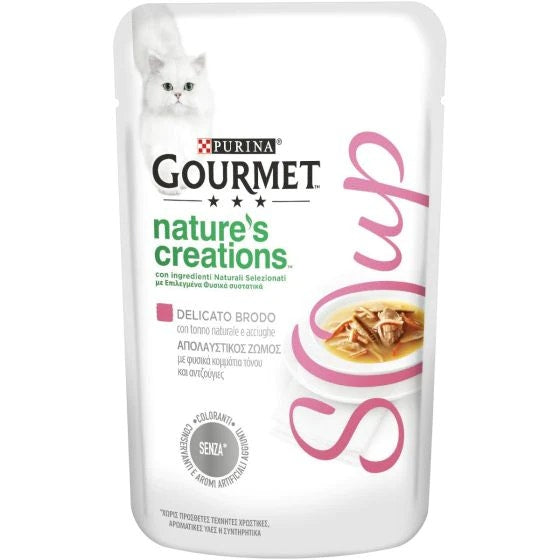 Purina Gourmet Nature's Creations Delicato Brodo Tonno E Acciughe Per Gatti Busta 40g-1