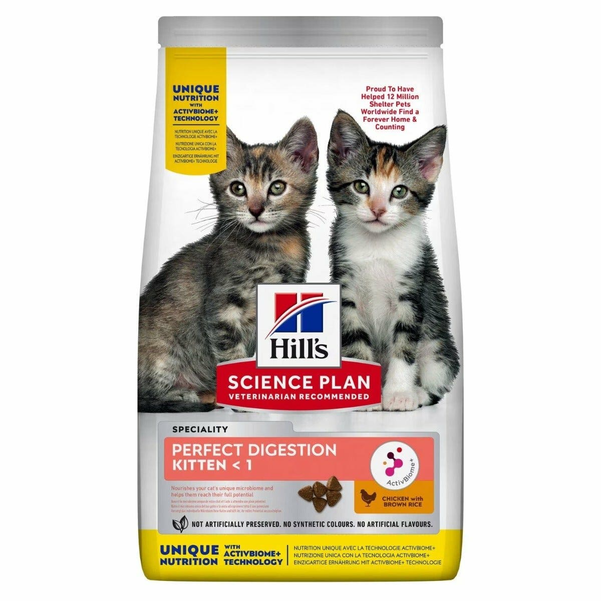 Hill's Science Plan Perfect Digestion Cibo Secco Con Pollo Per Gattini Sacco 1,5kg-2
