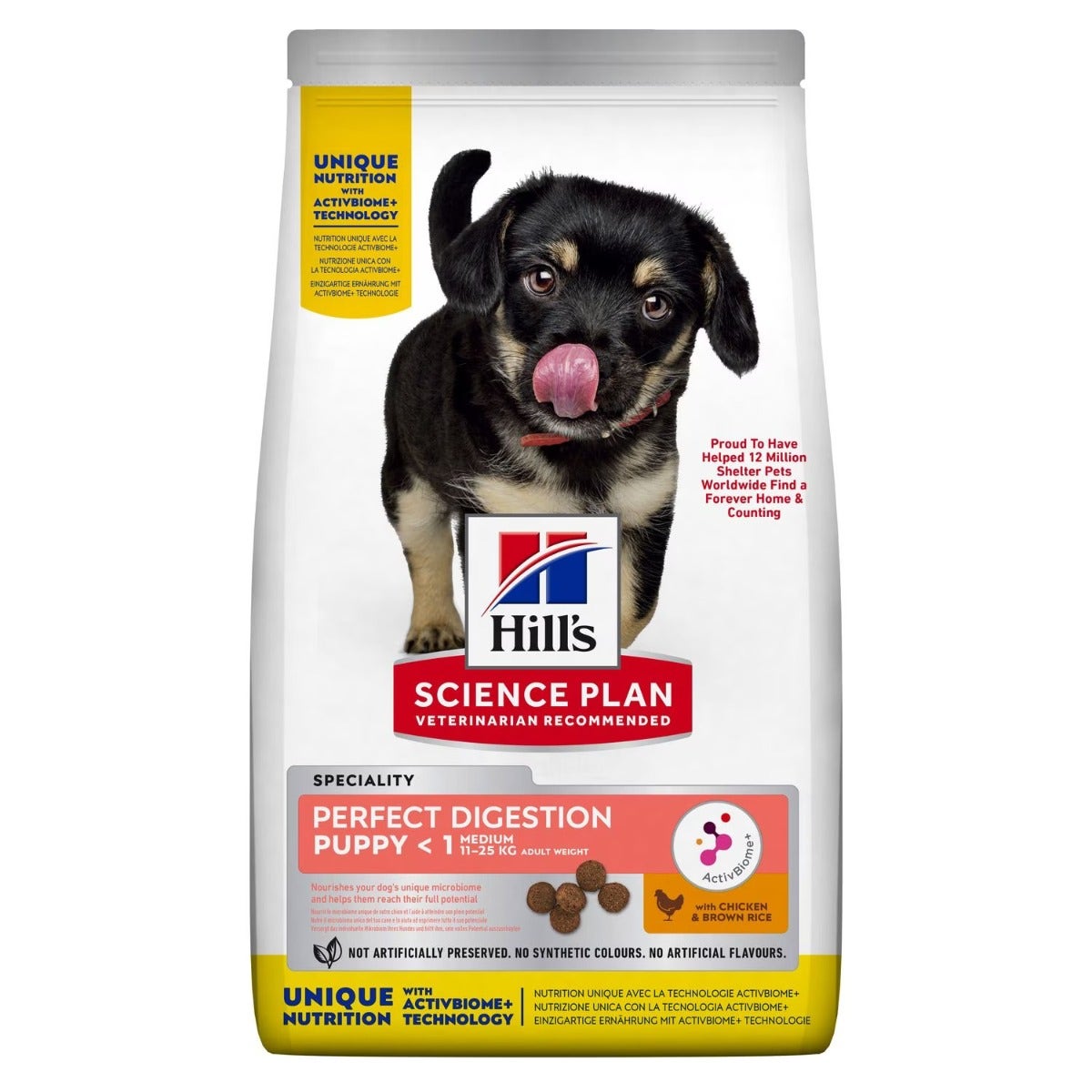Hill's Science Plan Perfect Digestion Medium Puppy Cibo Secco Con Pollo E Riso Integrale Per Cuccioli Taglia Media Sacco 12kg-1