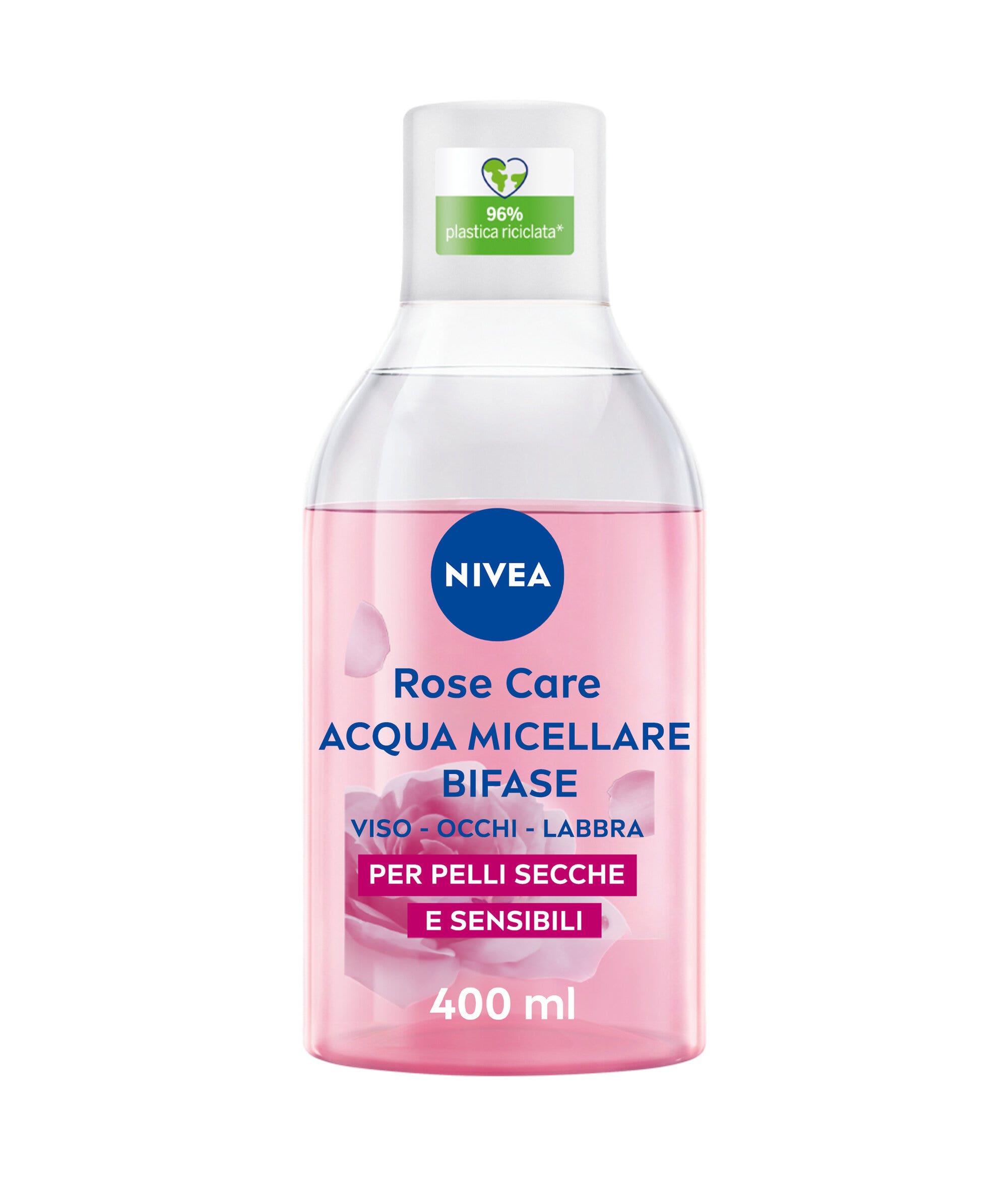 Nivea Rose Care Acqua Micellare Bifase Detergente Viso E Occhi Struccante Lenitivo 400ml-1