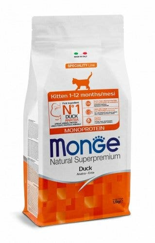 Monge Natural Superpremium Kitten Monoprotein Cibo Secco Anatra Per Gattini Sacco 400g-1