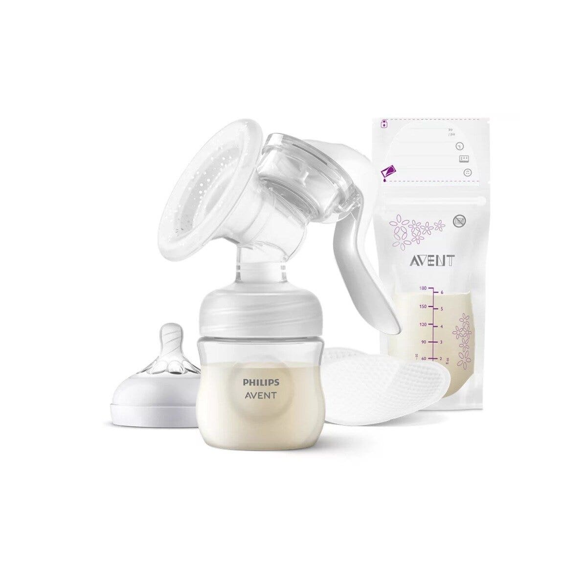 Avent Tiralatte Manuale Natural + 4 Coppette Assorbilatte + 5 Sacchetti Conserva Latte-3