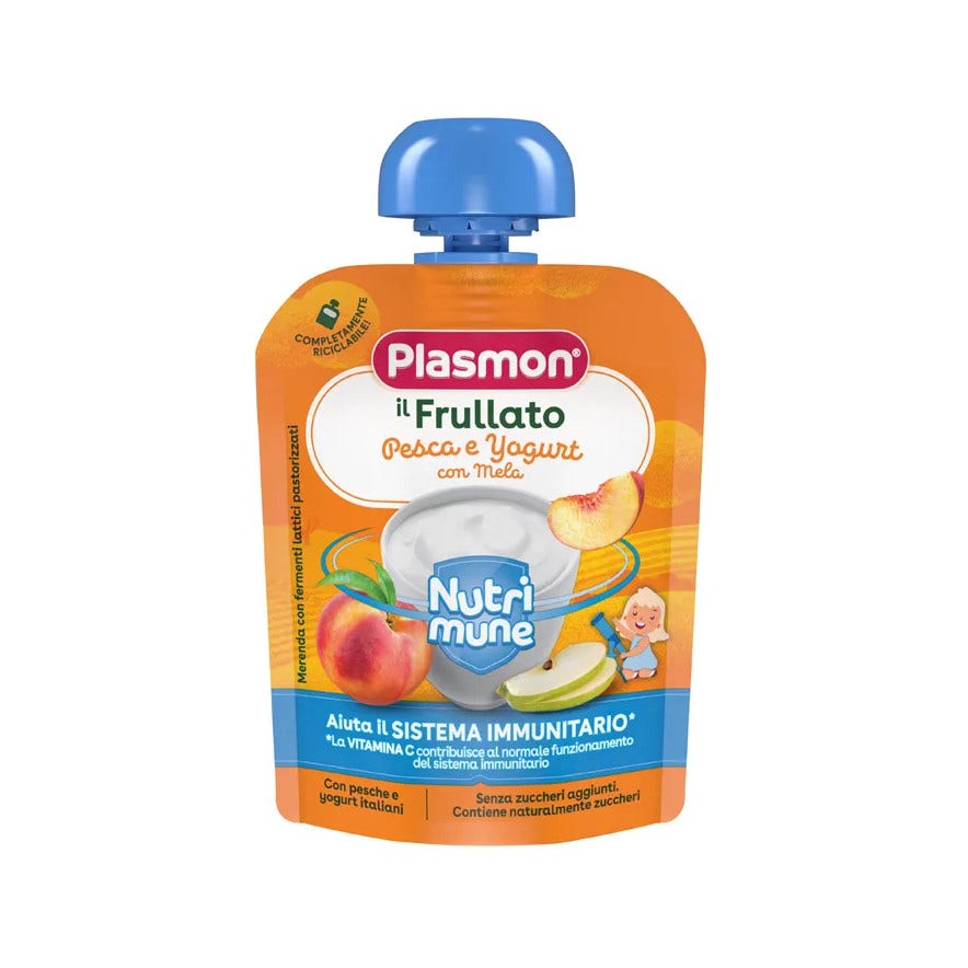 Plasmon Nutri-Mune Frullato Pesca/Yogurt Con Mela 85g-2