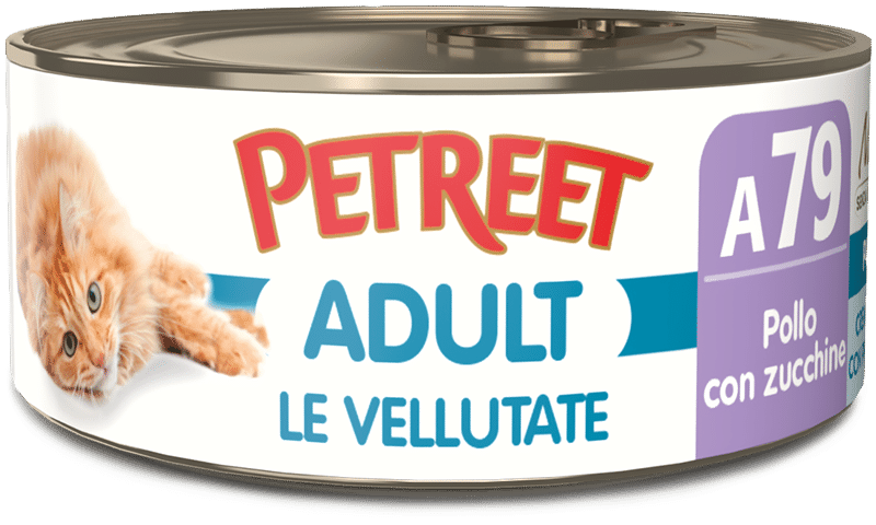 Petreet Vellutate Pollo Con Zucchine Cibo Umido Gatto Adulto Barattolo 70g-1