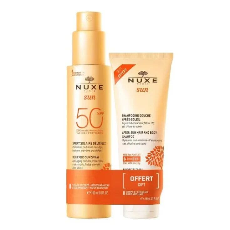 Nuxe Sun Duo Latte Solare Spray SPF50 + Shampoo Doposole 150ml-1