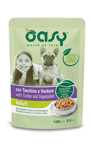 Oasy Straccetti In Salsa Con Tacchino E Verdure Per Cani Adulti Bustina 100g-1