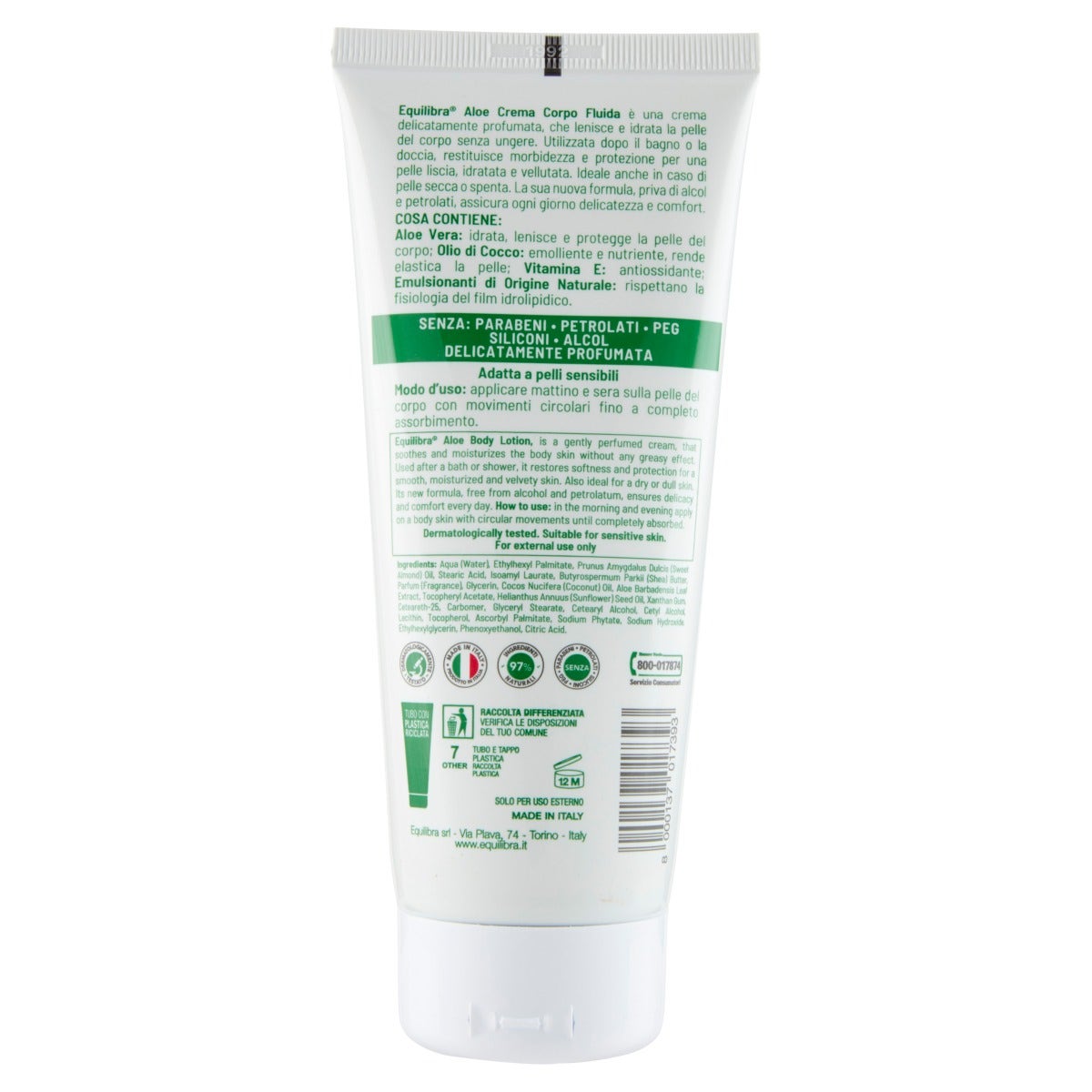 Equilibra Corpo Aloe Crema Corpo Fluida 200ml-2